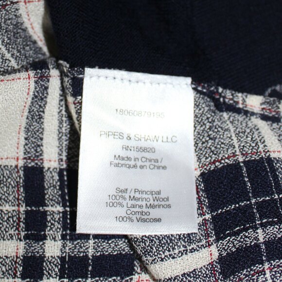 Veronica Beard Wool Plaid Gemma Sweater Women's Navy  size Small/Medium - Picture 6 of 7